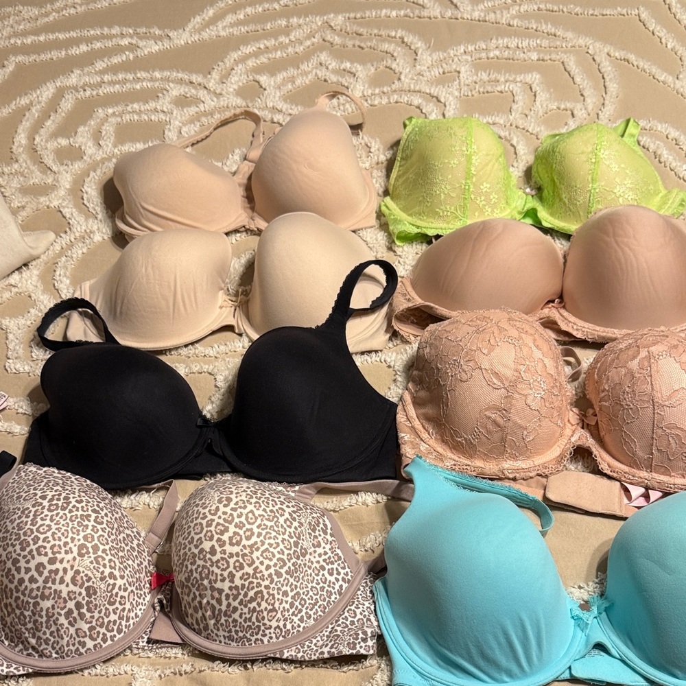 Victoria's Secret Bra Collection - Black, Beige, Green, Leopard, Blue